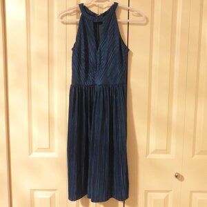 LE CHATEAU peacock blue cocktail party midi dress